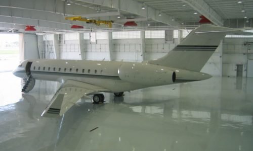 Hangar Interior with Airplane